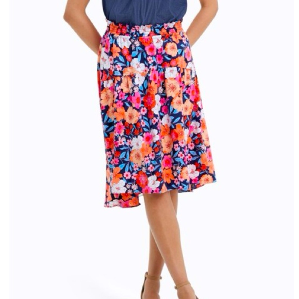 Draper James NWT Waterfall High-low Skirt in Wildflower Bouquet Size Medium - Picture 1 of 2